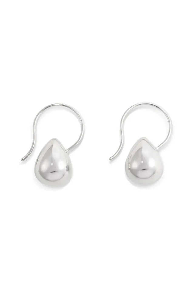 Oroton Earrings Jewellery Bonnie Tear Drop Bead Earrings Silver