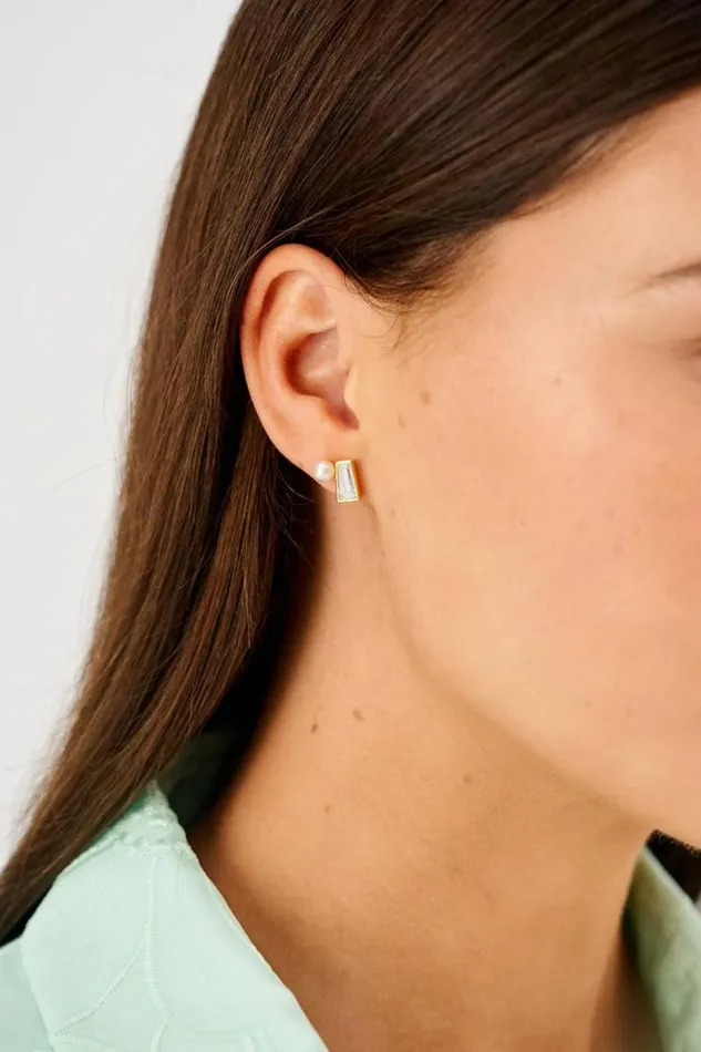 Oroton Earrings Jewellery Calypso Pearl Stud 18k Gold