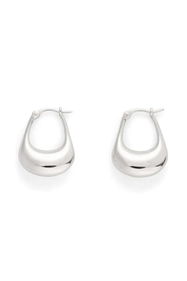 Oroton Earrings Jewellery Kora Hoops Silver