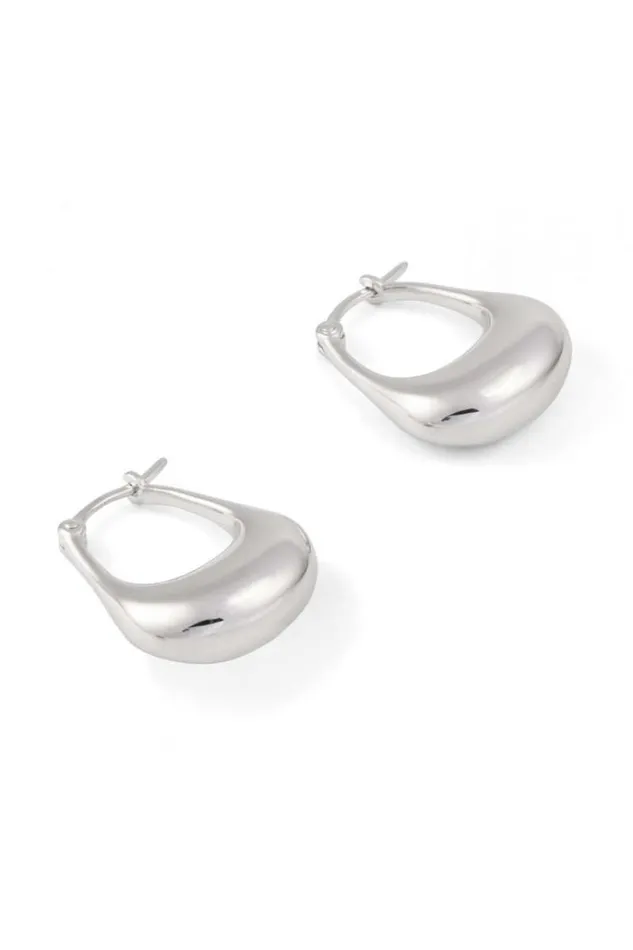 Oroton Earrings Jewellery Kora Hoops Silver