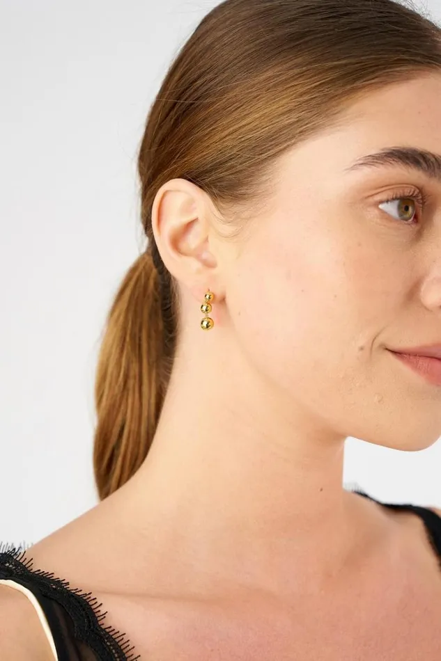 Oroton Earrings Jewellery Sphere Drop Earrings 18k Gold