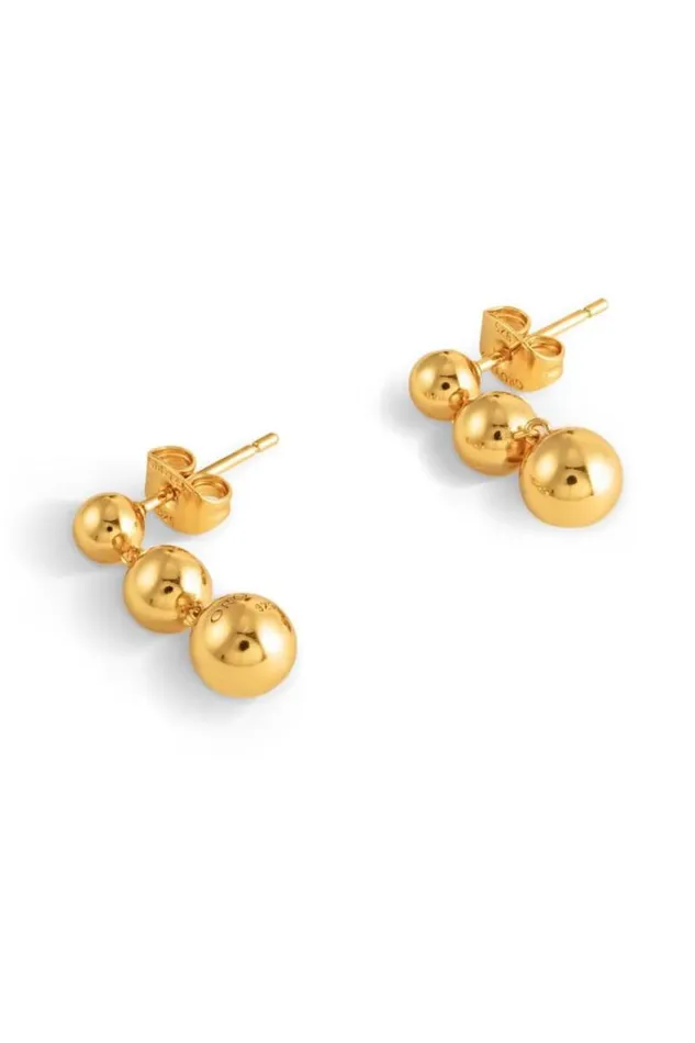 Oroton Earrings Jewellery Sphere Drop Earrings 18k Gold