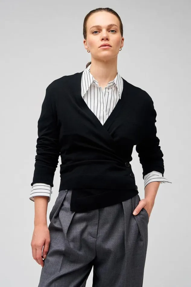 Oroton Knitwear Women Wrap Cardigan Black