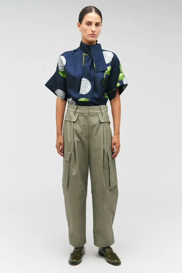 Oroton Pants Women Cargo Pant Sage