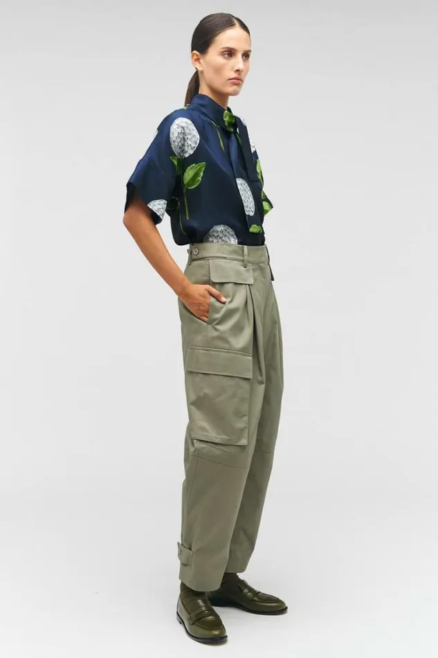 Oroton Pants Women Cargo Pant Sage