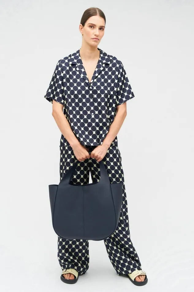 Oroton Sets Women Penny Flower Camp Shirt North Sea