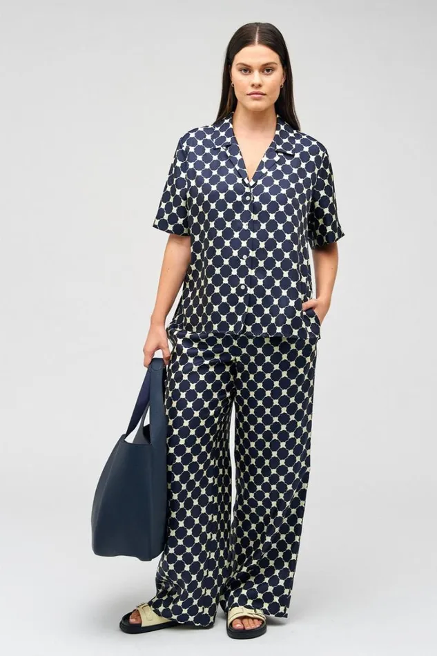 Oroton Sets Women Penny Flower Camp Shirt North Sea