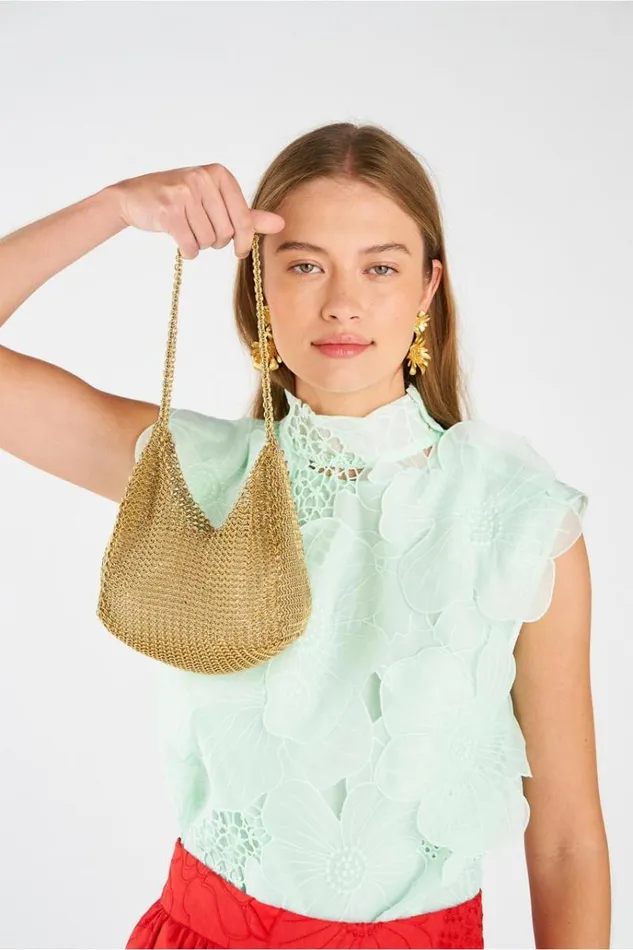 Oroton Shoulder Women Edie Bag Worn Gold Worn Gold