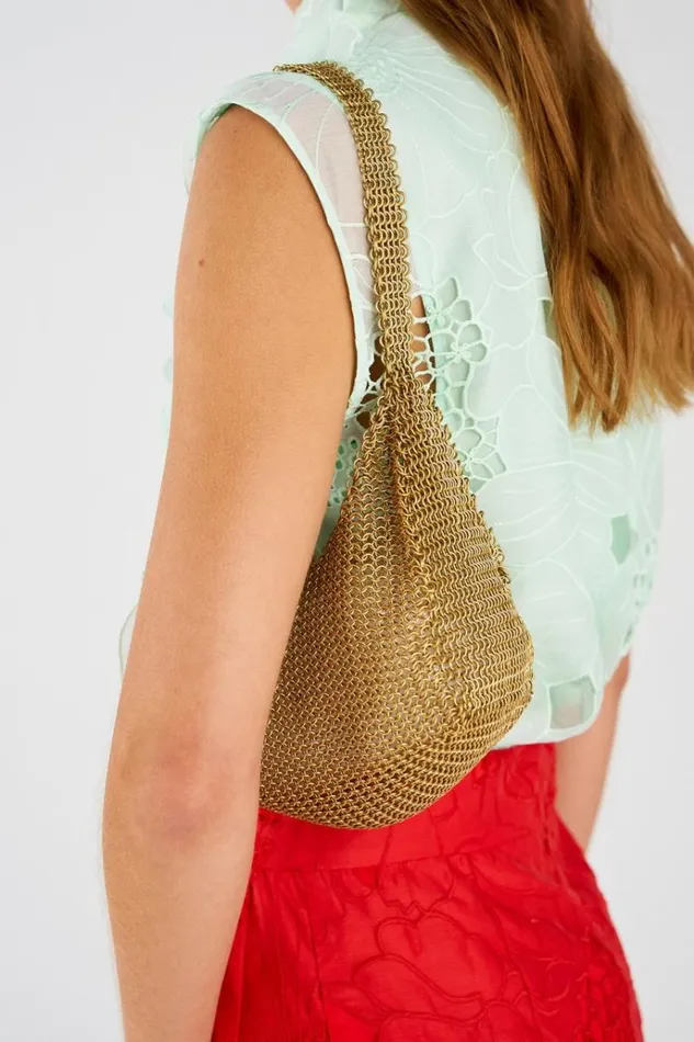 Oroton Shoulder Women Edie Bag Worn Gold Worn Gold