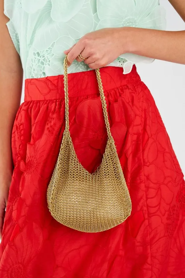 Oroton Shoulder Women Edie Bag Worn Gold Worn Gold