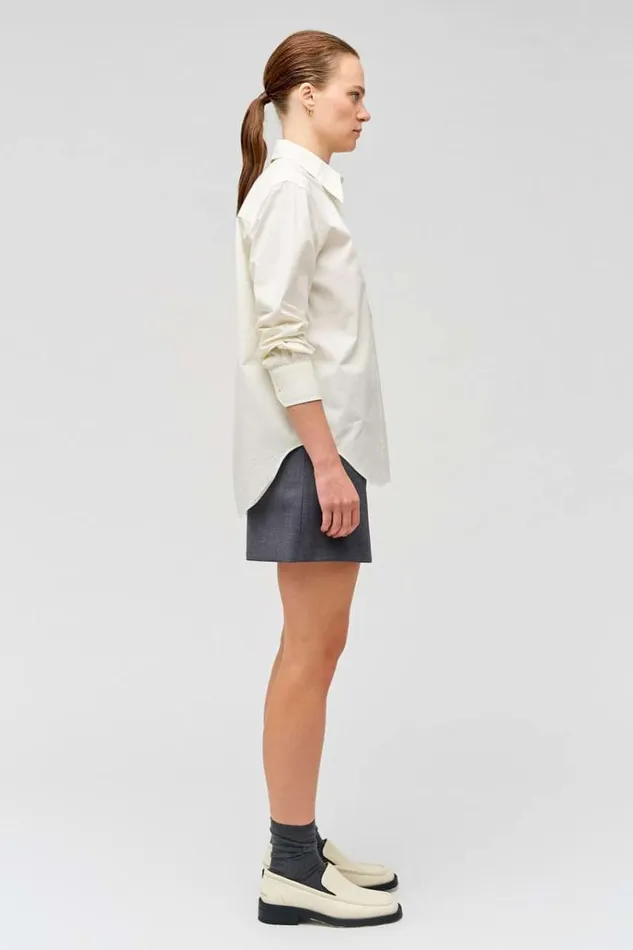 Oroton Tops Women Poplin Long Sleeve Shirt Cream