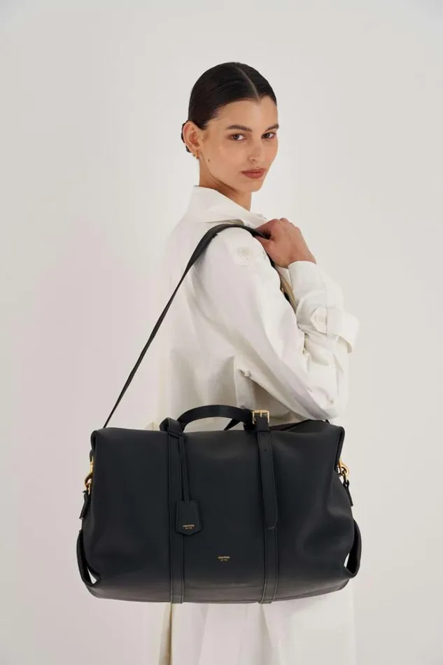 Oroton Travel Women Margot Weekender Black