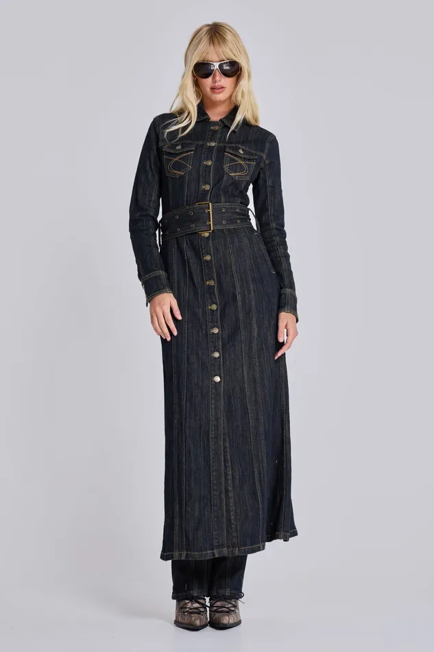 Outerwear Jaded London Women Trinity Fitted Denim Coat