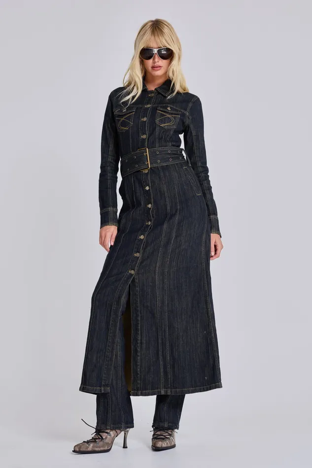 Outerwear Jaded London Women Trinity Fitted Denim Coat