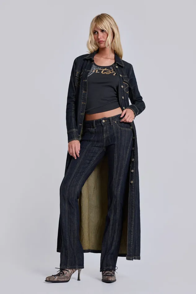 Outerwear Jaded London Women Trinity Fitted Denim Coat