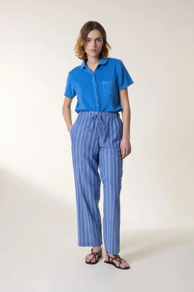 Pants and Jeans Women Leon and Harper Pantalon Permin Strght Blue