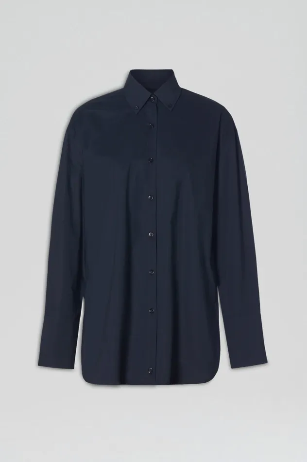 PARACHUTE COTTON SHIRT NAVY Women Shirts Scanlan Theodore PARACHUTE COTTON SHIRT NAVY Women Shirts Scanlan Theodore