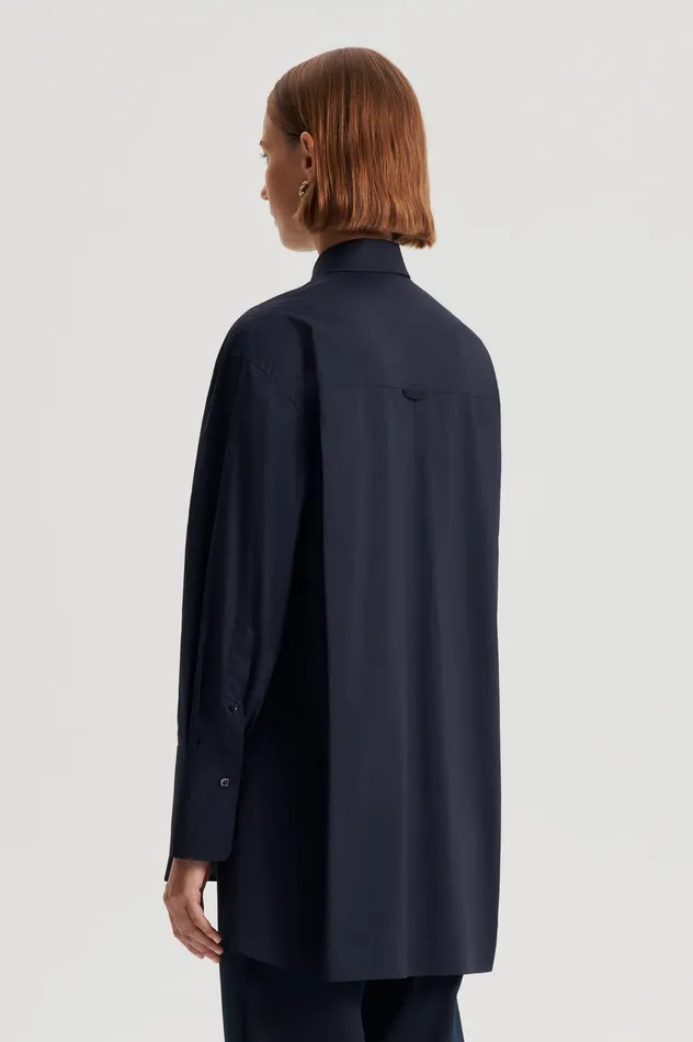 PARACHUTE COTTON SHIRT NAVY Women Shirts Scanlan Theodore PARACHUTE COTTON SHIRT NAVY Women Shirts Scanlan Theodore