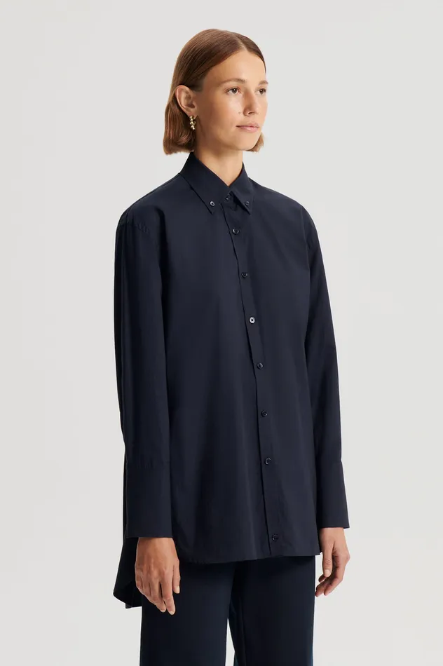 PARACHUTE COTTON SHIRT NAVY Women Shirts Scanlan Theodore PARACHUTE COTTON SHIRT NAVY Women Shirts Scanlan Theodore