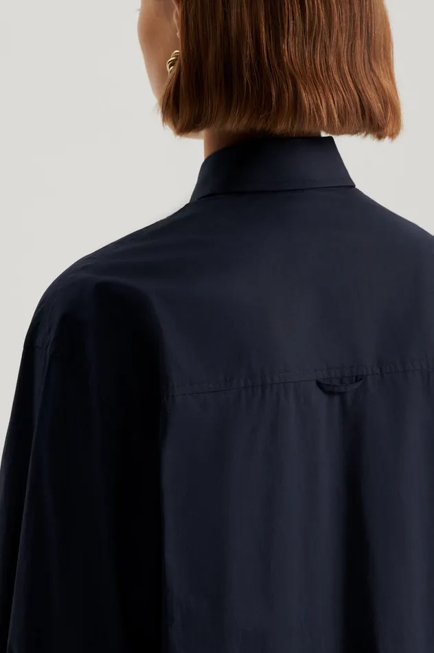 PARACHUTE COTTON SHIRT NAVY Women Shirts Scanlan Theodore PARACHUTE COTTON SHIRT NAVY Women Shirts Scanlan Theodore