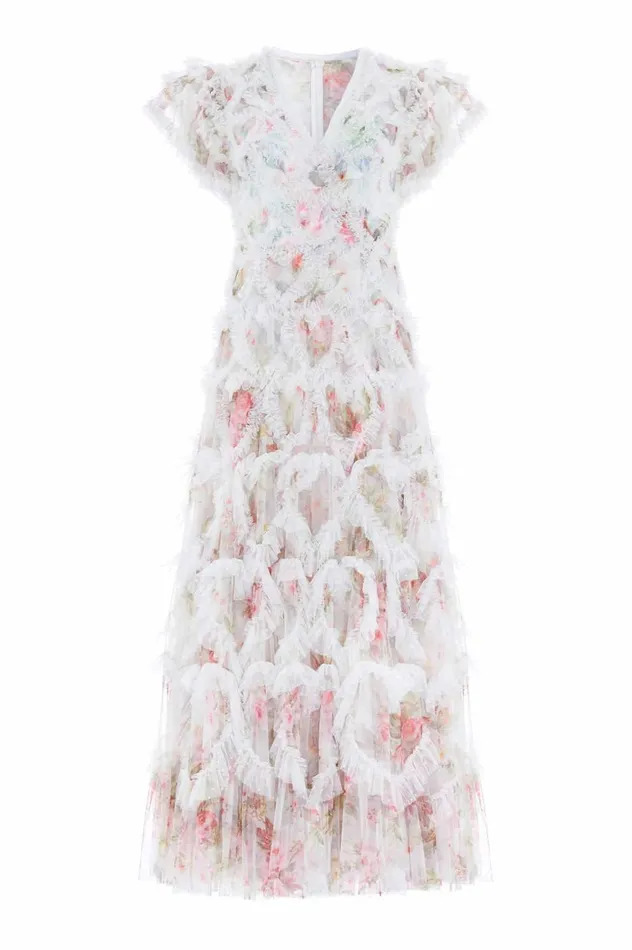 Paradise Garden Amorette VNeck Gown Multi Women Needle and Thread Dresses