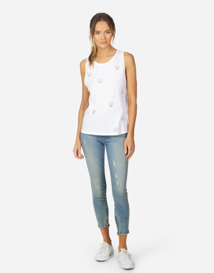 Peyton Daisy Crystal White Women039s Lauren Moshi Tanks