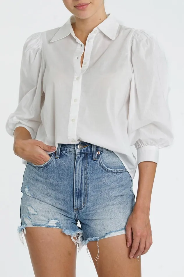 Pistola Denim Ariella Puff Sleeve Shirt 8211 Le Blanc Women Tops