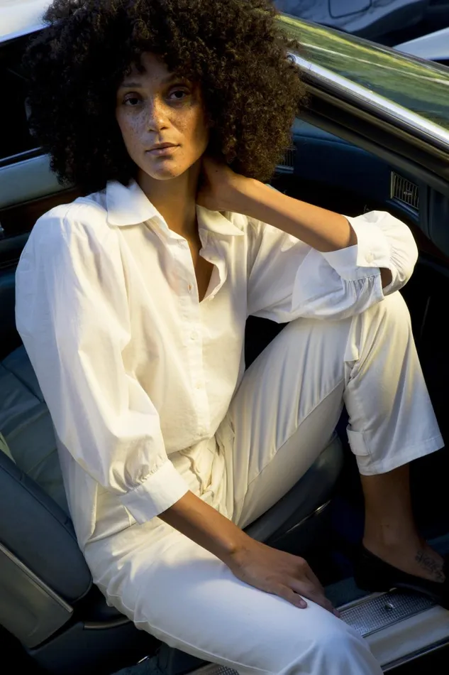 Pistola Denim Ariella Puff Sleeve Shirt 8211 Le Blanc Women Tops