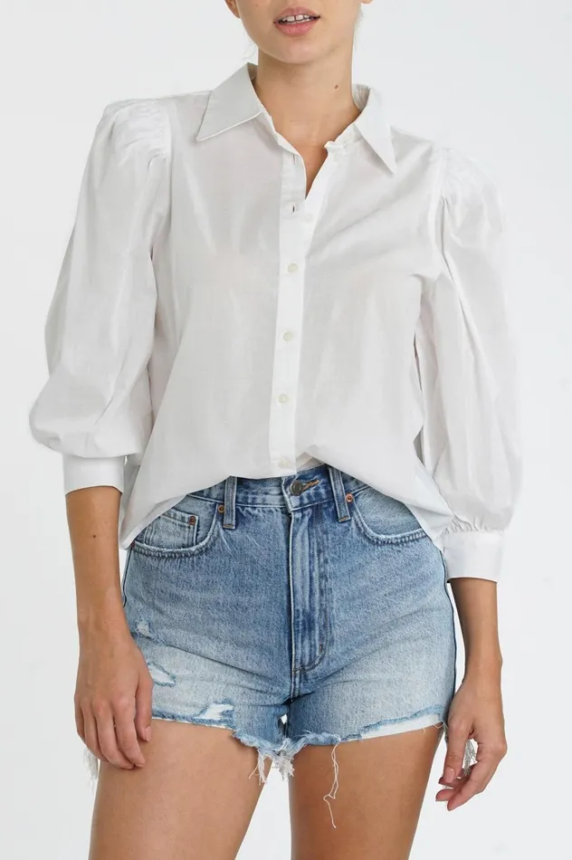 Pistola Denim Ariella Puff Sleeve Shirt 8211 Le Blanc Women Tops