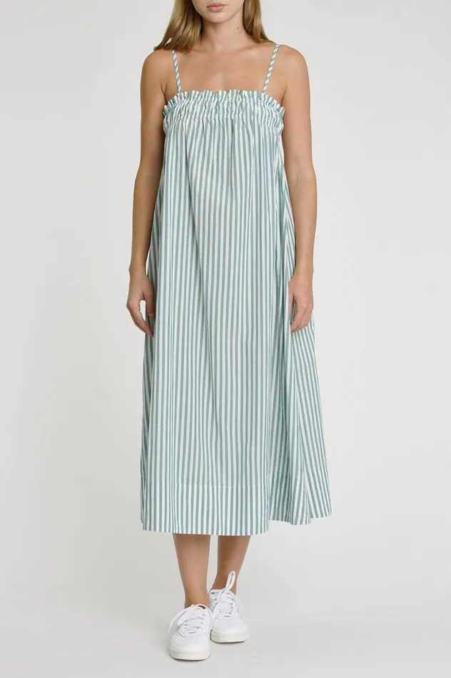 Pistola Denim Farrah Ruffle Top Dress 8211 Forest Stripe Women Jumpsuits and Dresses