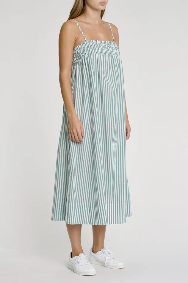 Pistola Denim Farrah Ruffle Top Dress 8211 Forest Stripe Women Jumpsuits and Dresses