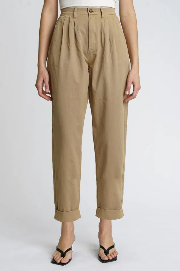 Pistola Denim Kellin Pleated Trouser 8211 Khaki Women Pants