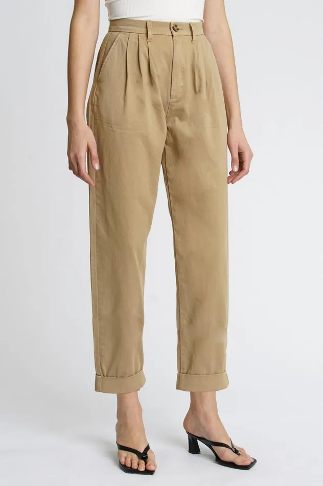 Pistola Denim Kellin Pleated Trouser 8211 Khaki Women Pants