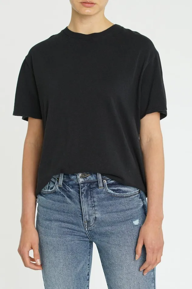 Pistola Denim Palmer Hemp Box Tee 8211 Black Stone Women Tops