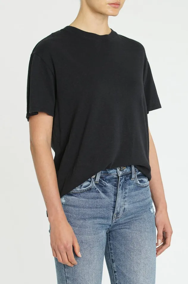 Pistola Denim Palmer Hemp Box Tee 8211 Black Stone Women Tops