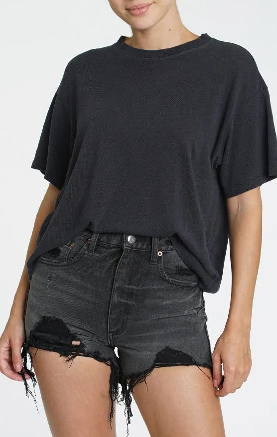 Pistola Denim Palmer Hemp Boxy Tee 8211 Black Stone Women Tops