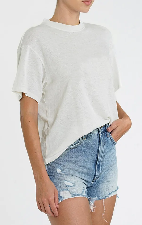 Pistola Denim Palmer Hemp Boxy Tee 8211 Ivory Women Tops