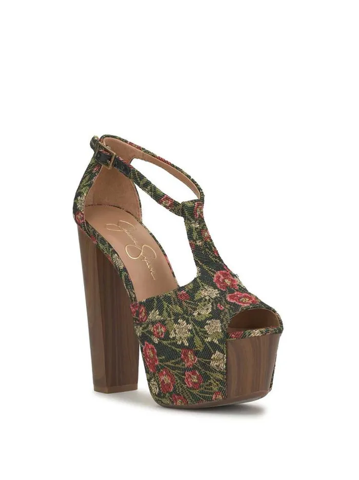 Platforms Shoes Jessica Simpson Dany TStrap Platform Sandal In Garden Tapestry