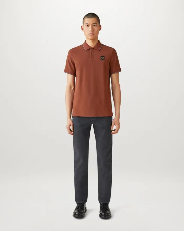 Polo Shirts Men Belstaff Double Tipped Polo Deep Copper