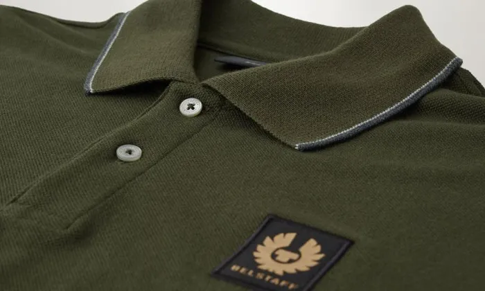 Polo Shirts Men Belstaff Double Tipped Polo Tile Green Polo Shirts Men Belstaff Double Tipped Polo Tile Green