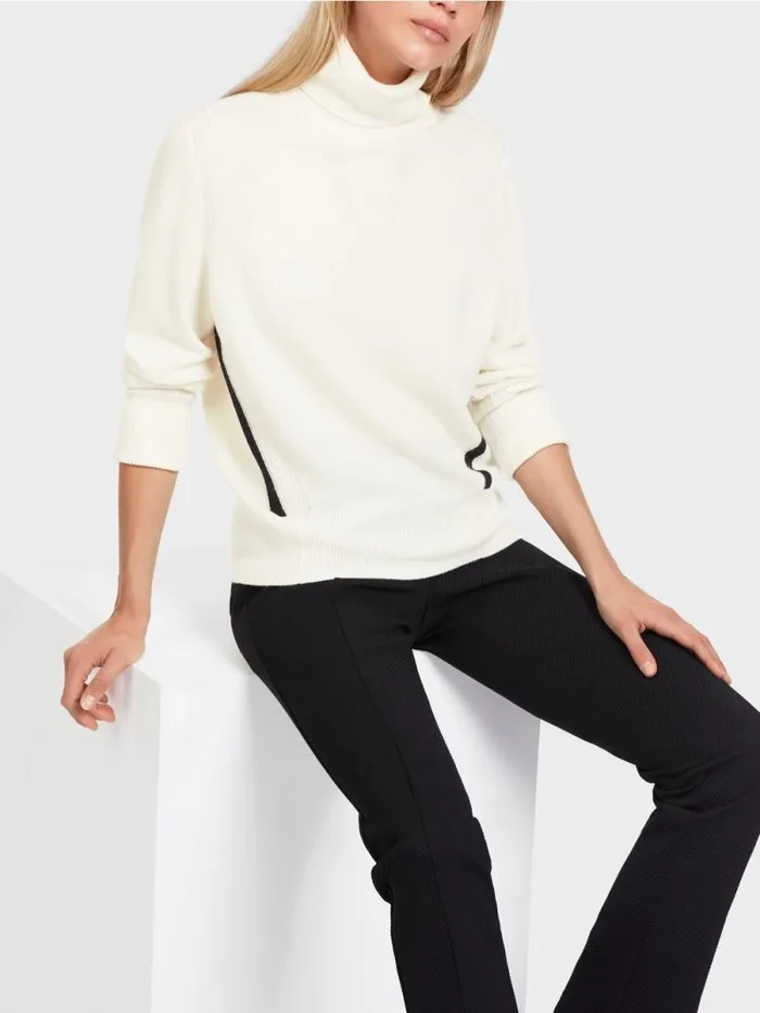 Pullover and Sweatshirts Damen Marc Cain Rollkragenpulli 034Rethink Together034 Offwhite