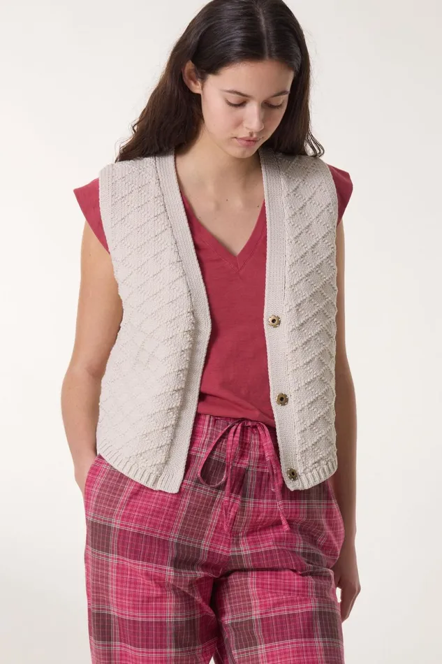 Pulls and Vests Women Leon and Harper Cardigan Maia Plain Stone
