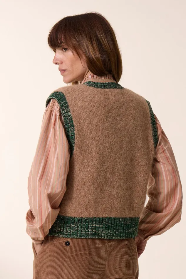 Pulls and Vests Women Leon and Harper Milly Pln Cardigan Beige