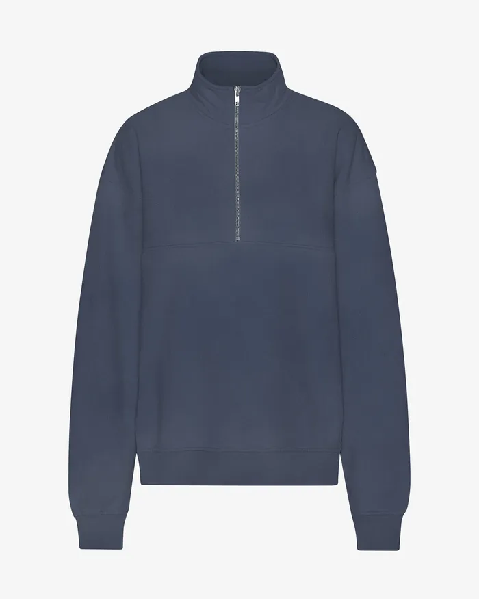 Quarter Zips Women Organic Quarter Zip 8211 Neptune Blue Colorfulstandard