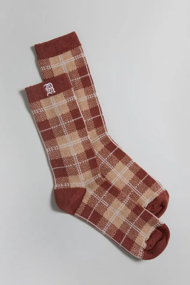 R13 Accessories Men R13 PLAID SOCKS 8211 ECRURUST