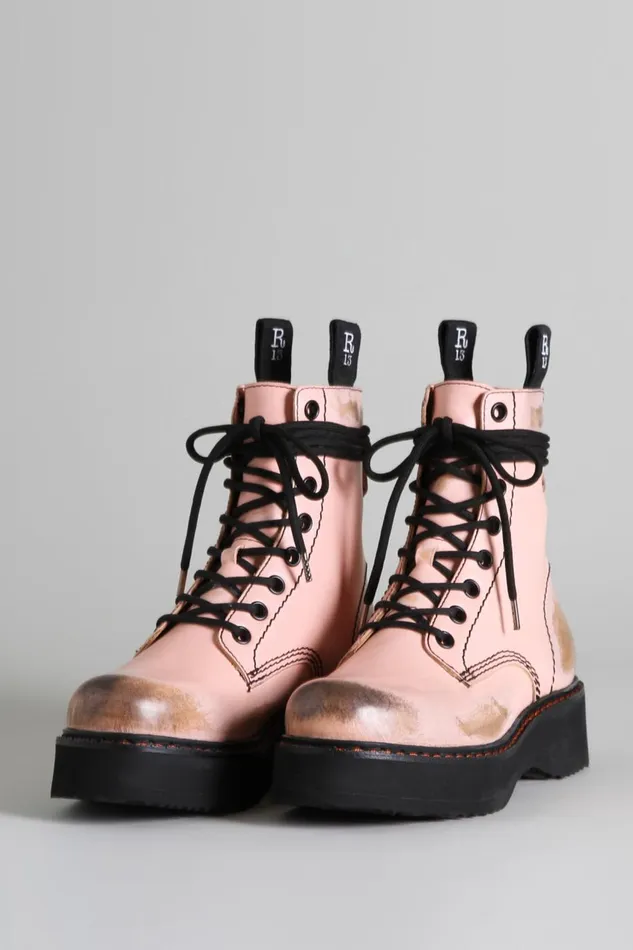 R13 Boots Women SINGLE STACK BOOT 8211 PINK