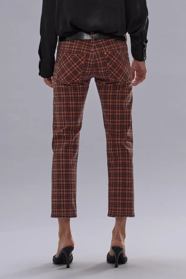 R13 Boy Straight Women BOY STRAIGHT JEAN 8211 PRINTED AUBURN PLAID
