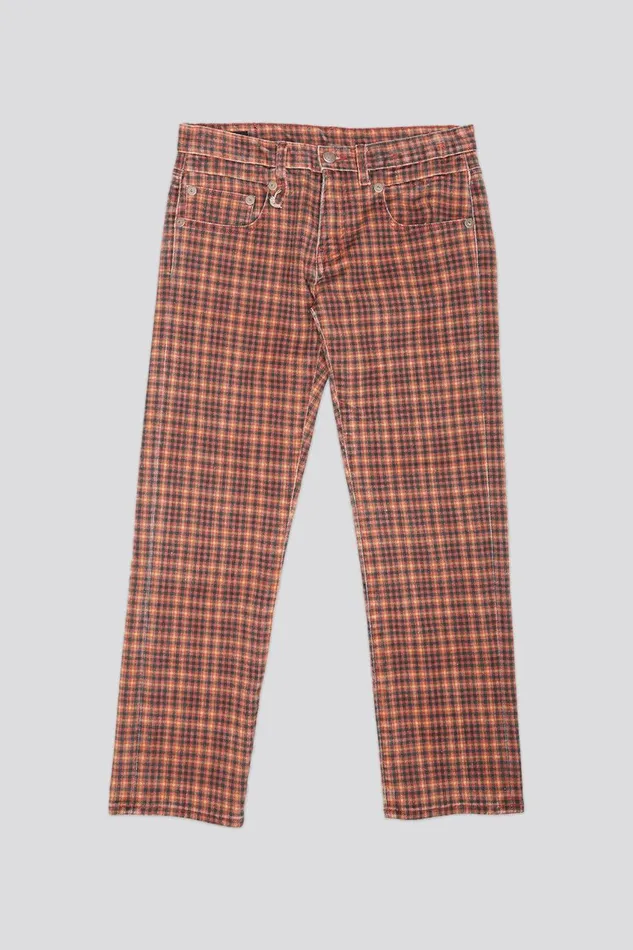 R13 Boy Straight Women BOY STRAIGHT JEAN 8211 PRINTED AUBURN PLAID