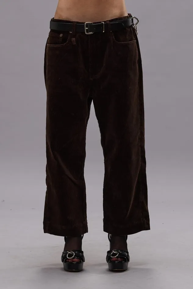 R13 Boyfriend Women XBOYFRIEND JEAN 8211 DARK CHOCOLATE CORDUROY
