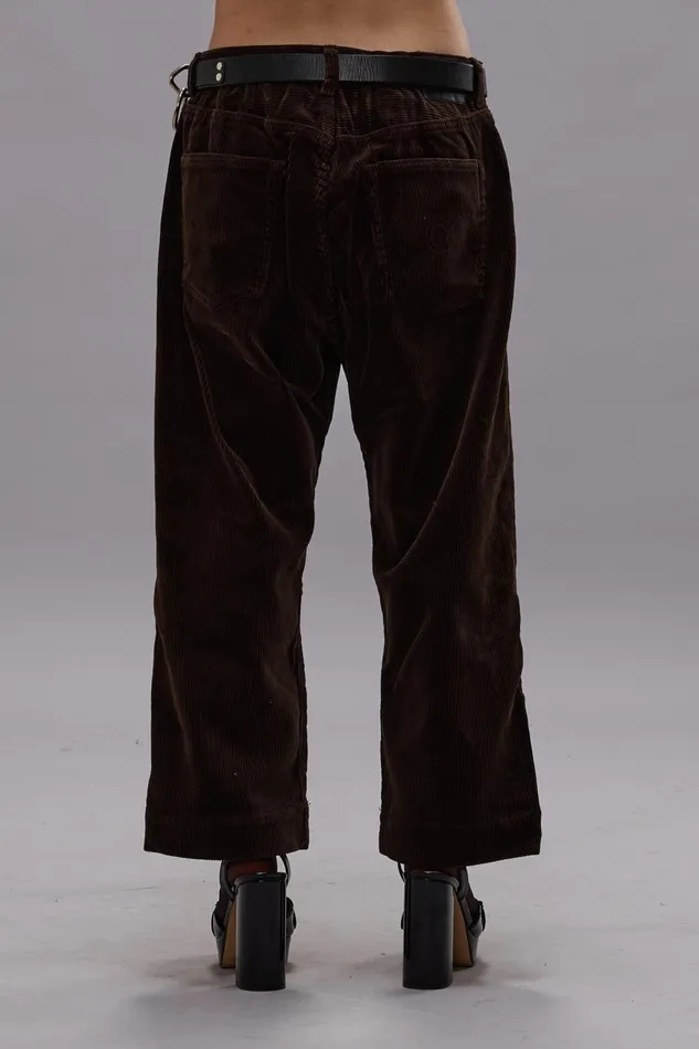 R13 Boyfriend Women XBOYFRIEND JEAN 8211 DARK CHOCOLATE CORDUROY